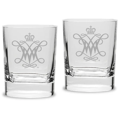 William & Mary Tribe 11.75 oz. 2-Piece Square Double Old Fashion Glass Set