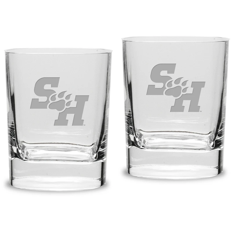 Sam Houston State Bearkats 11.75 oz. 2-Piece Square Double Old Fashion Glass Set