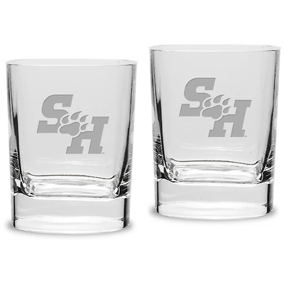 Sam Houston State Bearkats 11.75 oz. 2-Piece Square Double Old Fashion Glass Set