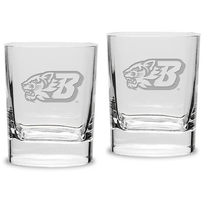 Binghamton Bearcats 11.75 oz. 2-Piece Square Double Old Fashion Glass Set