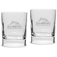 Le Moyne Dolphins 11.75 oz. 2-Piece Square Double Old Fashion Glass Set