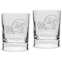 Tulane Green Wave 11.75 oz. 2-Piece Square Double Old Fashion Glass Set