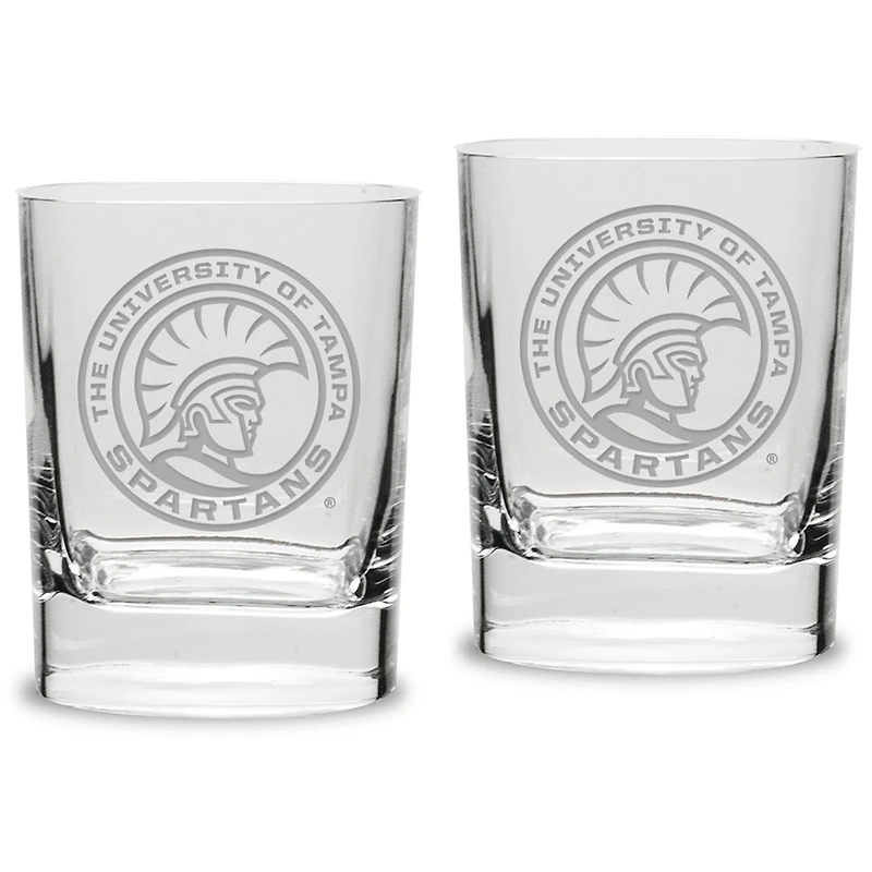 University of Tampa Spartans 11.75 oz. 2-Piece Square Double Old Fashion Glass Set
