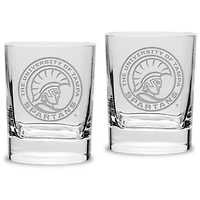 University of Tampa Spartans 11.75 oz. 2-Piece Square Double Old Fashion Glass Set
