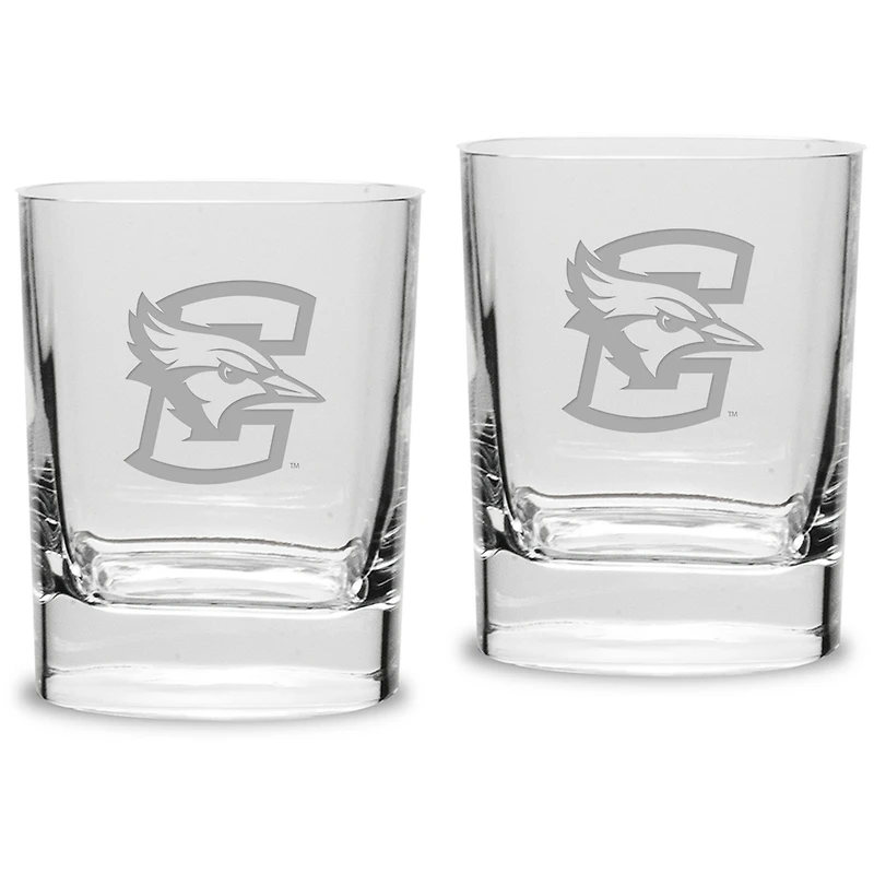 Creighton Bluejays 11.75 oz. 2-Piece Square Double Old Fashion Glass Set