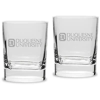 Duquesne Dukes 11.75 oz. 2-Piece Square Double Old Fashion Glass Set