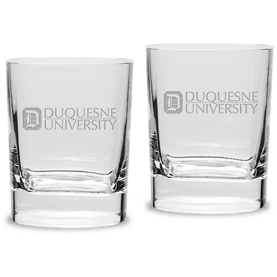 Duquesne Dukes 11.75 oz. 2-Piece Square Double Old Fashion Glass Set