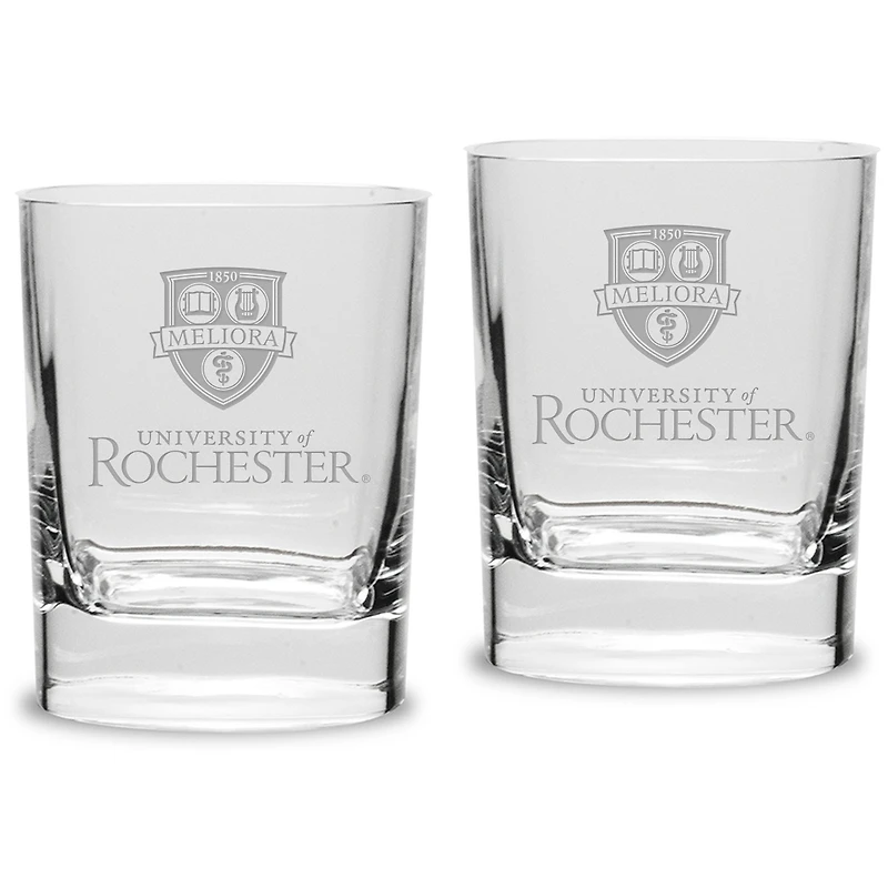 Rochester Yellow Jackets 11.75 oz. 2-Piece Square Double Old Fashion Glass Set