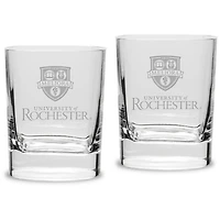 Rochester Yellow Jackets 11.75 oz. 2-Piece Square Double Old Fashion Glass Set
