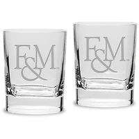 Franklin & Marshall Diplomats 11.75 oz. 2-Piece Square Double Old Fashion Glass Set