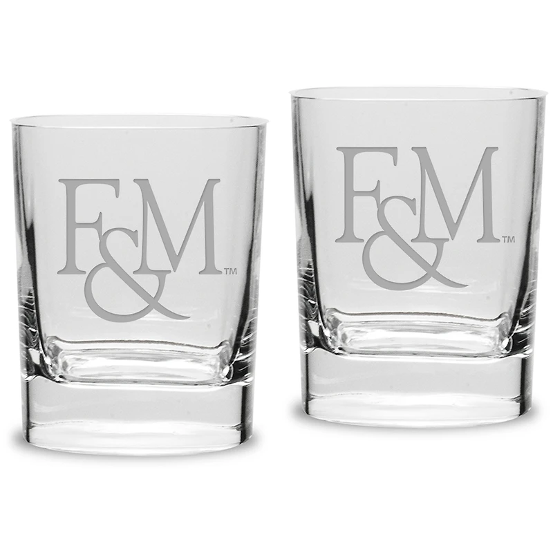 Franklin & Marshall Diplomats 11.75 oz. 2-Piece Square Double Old Fashion Glass Set