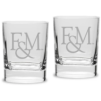 Franklin & Marshall Diplomats 11.75 oz. 2-Piece Square Double Old Fashion Glass Set