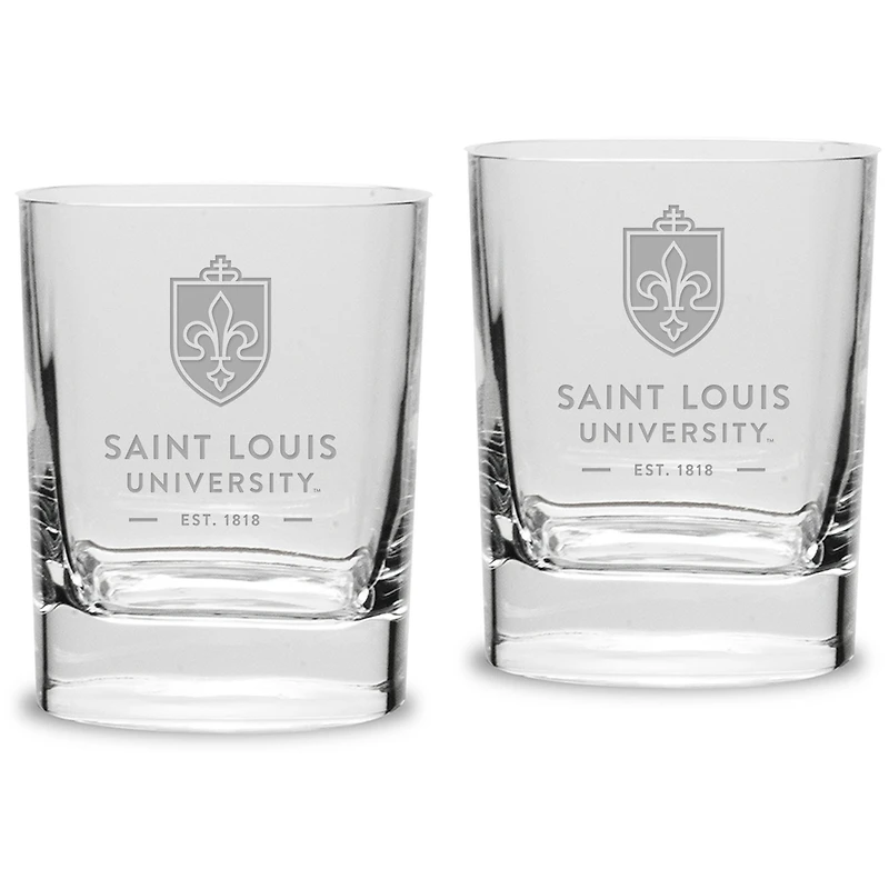 Saint Louis Billikens 11.75 oz. 2-Piece Square Double Old Fashion Glass Set