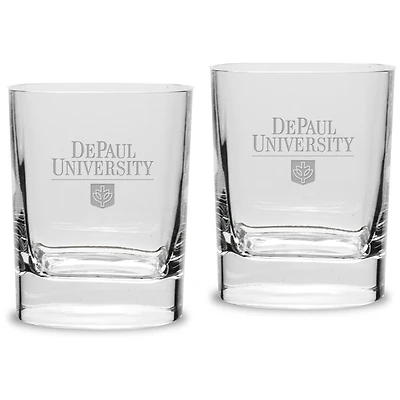 DePaul Blue Demons 11.75 oz. 2-Piece Square Double Old Fashion Glass Set