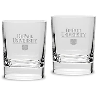 DePaul Blue Demons 11.75 oz. 2-Piece Square Double Old Fashion Glass Set