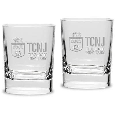College of New Jersey Lions 11.75 oz. 2-Piece Square Double Old Fashion Glass Set