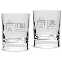 College of New Jersey Lions 11.75 oz. 2-Piece Square Double Old Fashion Glass Set