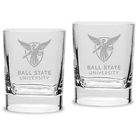 Ball State Cardinals 11.75 oz. 2-Piece Square Double Old Fashion Glass Set