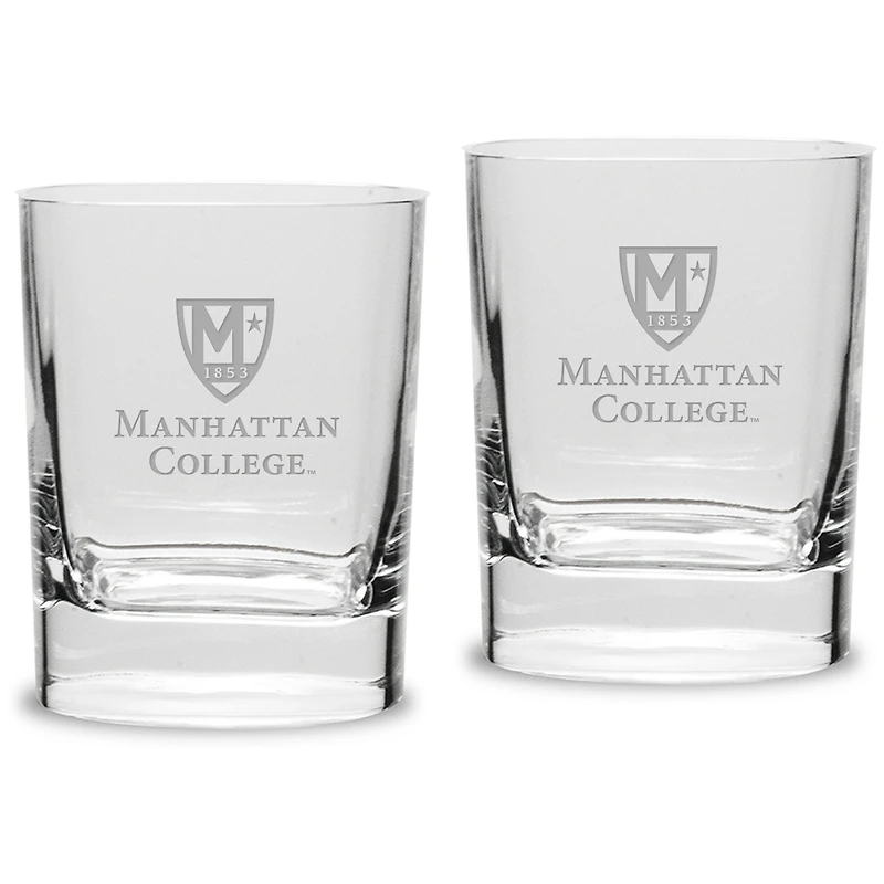 Manhattan Jaspers 11.75 oz. 2-Piece Square Double Old Fashion Glass Set