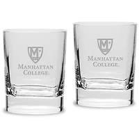 Manhattan Jaspers 11.75 oz. 2-Piece Square Double Old Fashion Glass Set