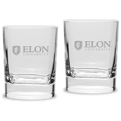Elon Phoenix 11.75 oz. 2-Piece Square Double Old Fashion Glass Set