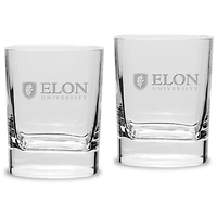 Elon Phoenix 11.75 oz. 2-Piece Square Double Old Fashion Glass Set