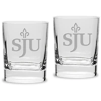Saint Joseph's Hawks 11.75 oz. 2-Piece Square Double Old Fashion Glass Set