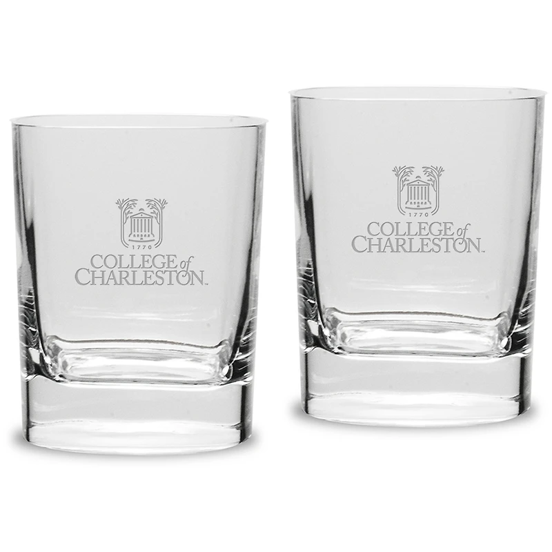 Charleston Cougars 11.75 oz. 2-Piece Square Double Old Fashion Glass Set