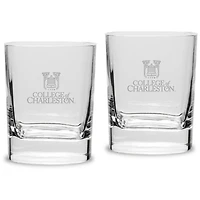 Charleston Cougars 11.75 oz. 2-Piece Square Double Old Fashion Glass Set