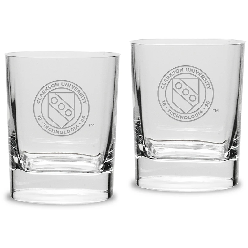 Clarkson Golden Knights 11.75 oz. 2-Piece Square Double Old Fashion Glass Set