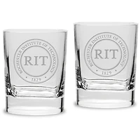 Rochester Institute of Technology Tigers 11.75 oz. 2-Piece Square Double Old Fashion Glass Set