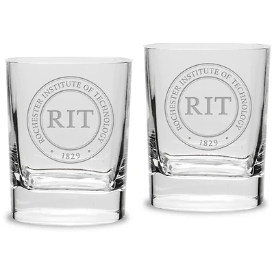 Rochester Institute of Technology Tigers 11.75 oz. 2-Piece Square Double Old Fashion Glass Set
