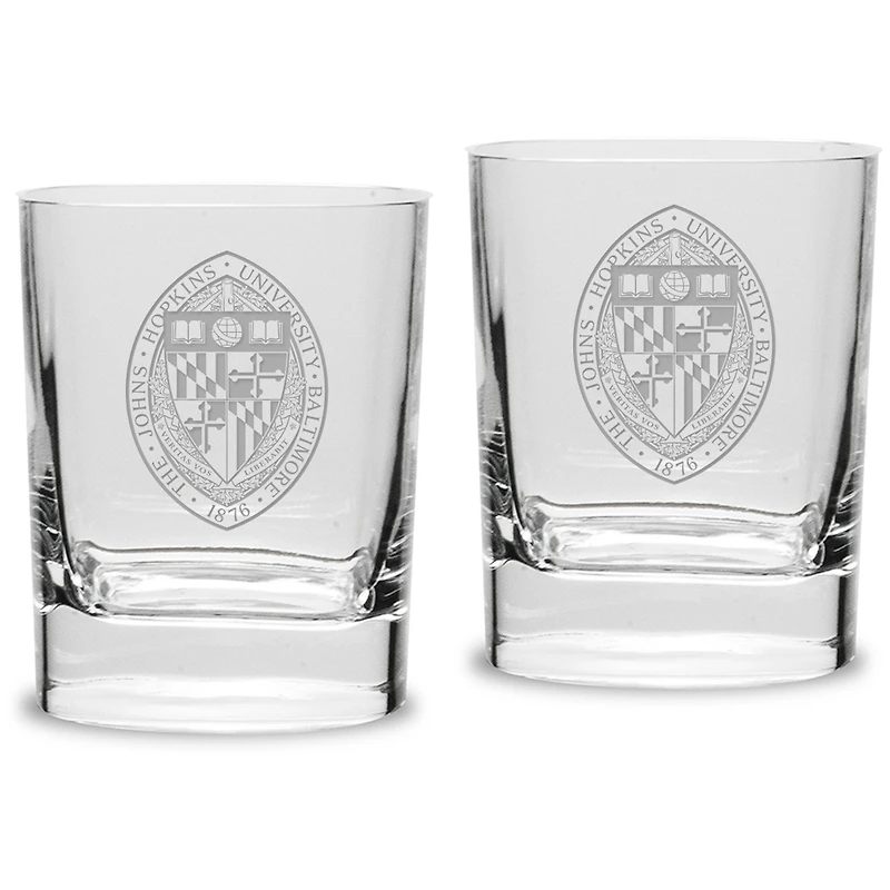 Johns Hopkins Blue Jays Team 11.75 oz. 2-Piece Square Double Old Fashion Glass Set