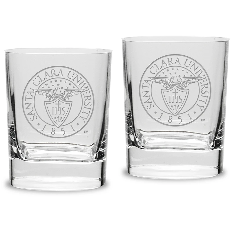 Santa Clara Broncos 11.75 oz. 2-Piece Square Double Old Fashion Glass Set