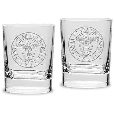 Santa Clara Broncos 11.75 oz. 2-Piece Square Double Old Fashion Glass Set