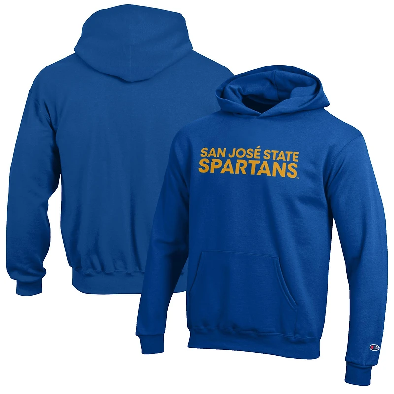Youth Champion Royal San Jose State Spartans Eco Powerblend Pullover Hoodie