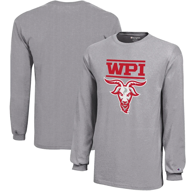 Youth Champion Gray Worcester Polytechnic Institute Engineers Jersey Long Sleeve T-Shirt