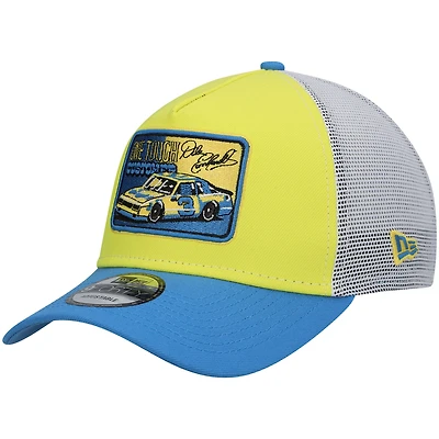 Men's New Era Yellow/Royal Dale Earnhardt Legends 9FORTY A-Frame Trucker Snapback Hat