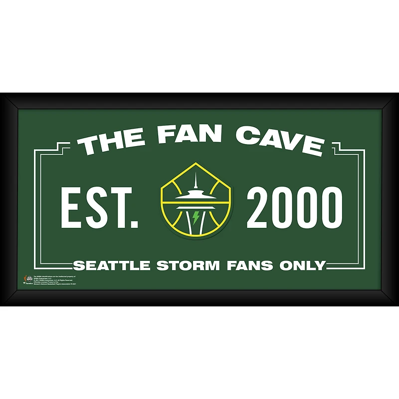 Seattle Storm Framed 10" x 20" Fan Cave Collage