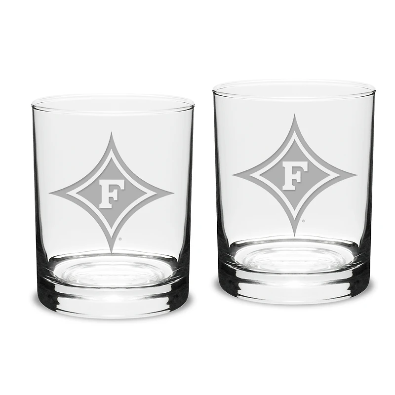 Furman Paladins 14oz. 2-Piece Classic Double Old Fashioned Glass Set