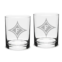 Furman Paladins 14oz. 2-Piece Classic Double Old Fashioned Glass Set
