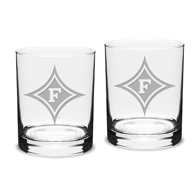 Furman Paladins 14oz. 2-Piece Classic Double Old Fashioned Glass Set