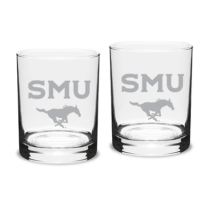 SMU Mustangs 14oz. 2-Piece Classic Double Old Fashioned Glass Set