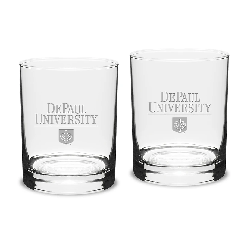 DePaul Blue Demons 14oz. 2-Piece Classic Double Old Fashioned Glass Set