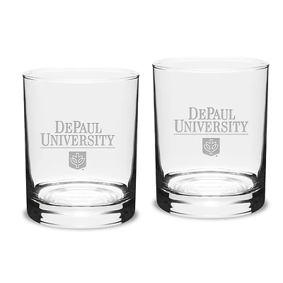 DePaul Blue Demons 14oz. 2-Piece Classic Double Old Fashioned Glass Set