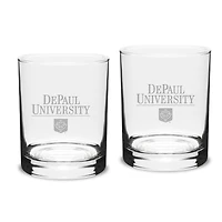 DePaul Blue Demons 14oz. 2-Piece Classic Double Old Fashioned Glass Set
