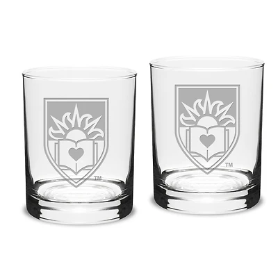 Lehigh Mountain Hawks Team 14oz. 2-Piece Classic Double Old Fashioned Glass Set