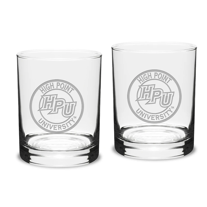 High Point Panthers 14oz. 2-Piece Classic Double Old Fashioned Glass Set