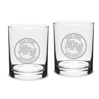High Point Panthers 14oz. 2-Piece Classic Double Old Fashioned Glass Set