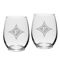 Furman Paladins 15oz. 2-Piece Stemless Wine Glass Set